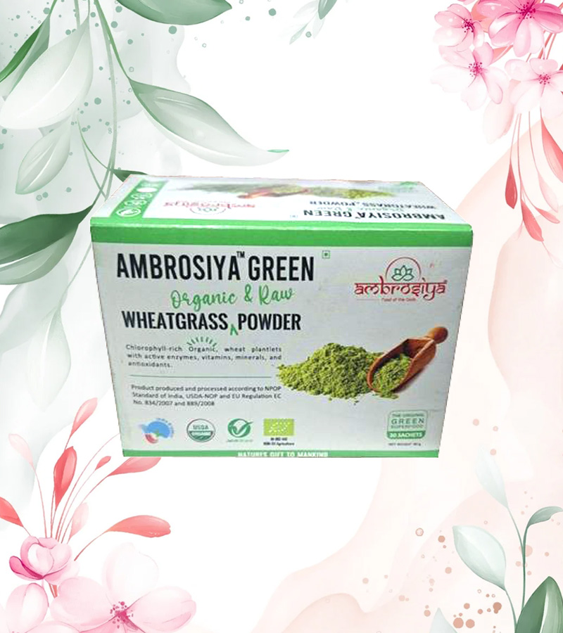 Ambrosiya Green (Premium Wheat Grass Powder) - Sachet Pack