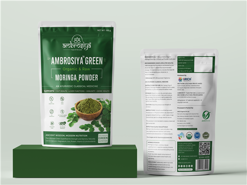 Ambrosiya Green (Premium Moringa Powder) - 100 g Standee Pouch